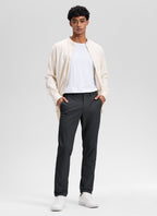 Men's straight leg chino trousers with belt loops, button fastening and front pockets