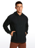 Men's loose fit hooded sweatshirt with long sleeves and kangaroo pocket