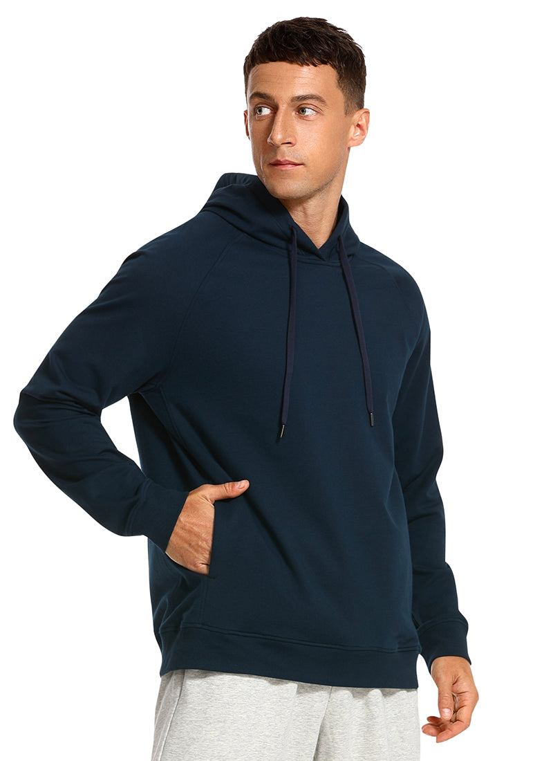 Men's loose fit hooded sweatshirt with long sleeves and kangaroo pocket