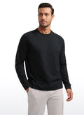 Men's long-sleeve crew neck pullover sweatshirt with ribbed trims