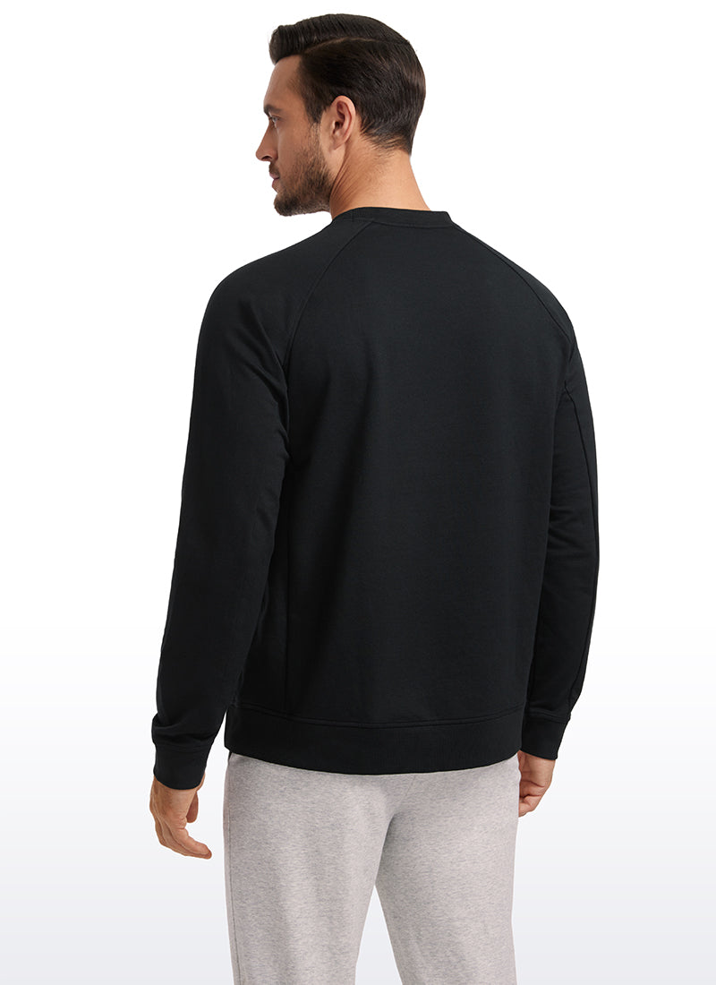 Men's long-sleeve crew neck pullover sweatshirt with ribbed trims