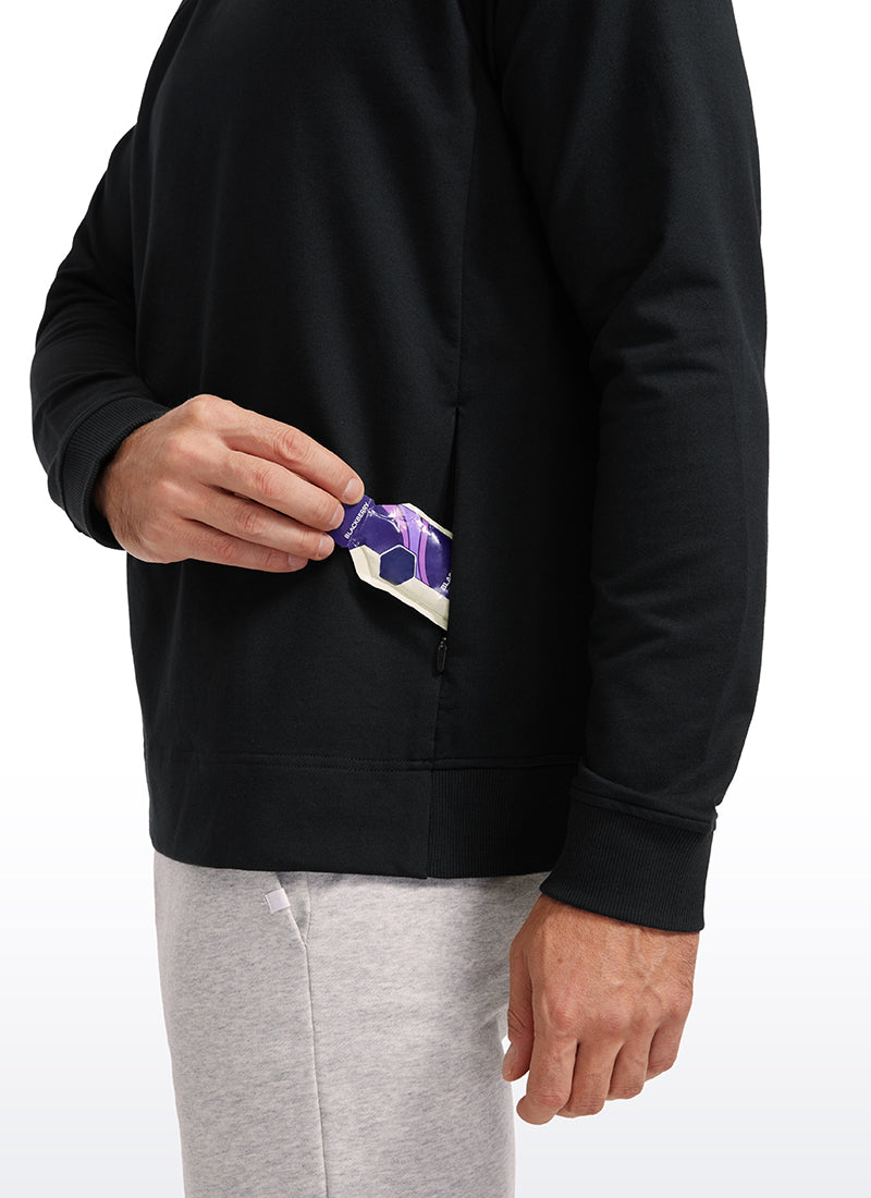 Men's long-sleeve crew neck pullover sweatshirt with ribbed trims