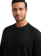 Men's long-sleeve crew neck pullover sweatshirt with ribbed trims