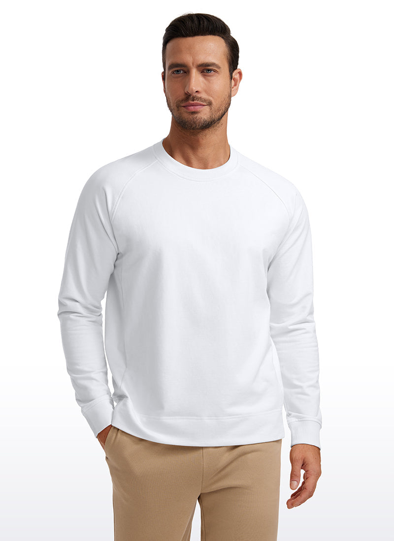 Men's long-sleeve crew neck pullover sweatshirt with ribbed trims