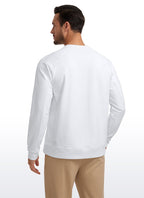 Men's long-sleeve crew neck pullover sweatshirt with ribbed trims