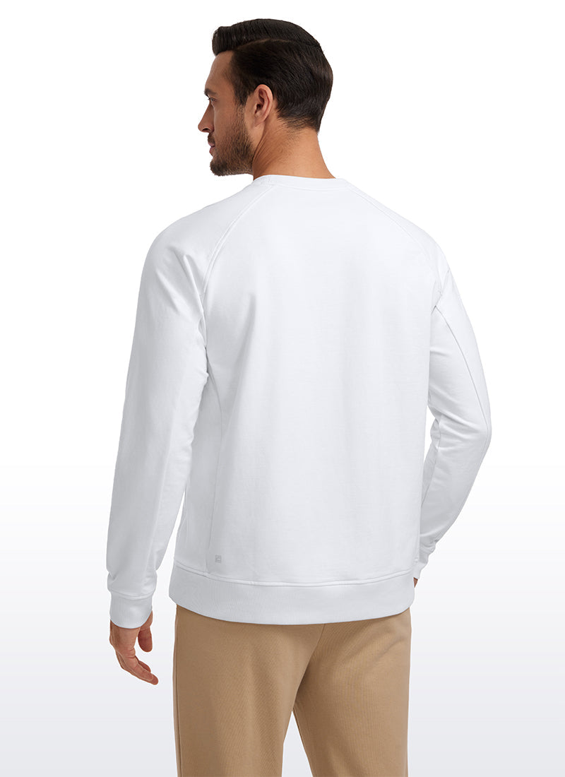 Men's long-sleeve crew neck pullover sweatshirt with ribbed trims