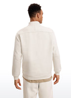 Men's plain half-zip mock neck sweatshirt with long sleeves