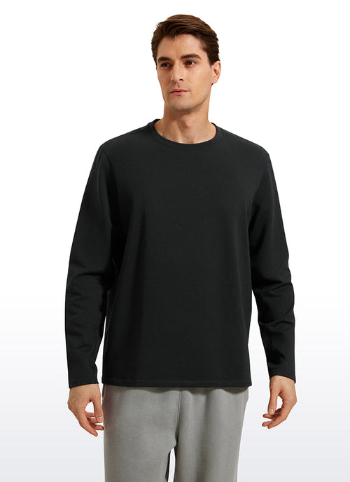 Men's black long sleeve crew neck sweatshirt