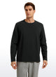 Men's black long sleeve crew neck sweatshirt