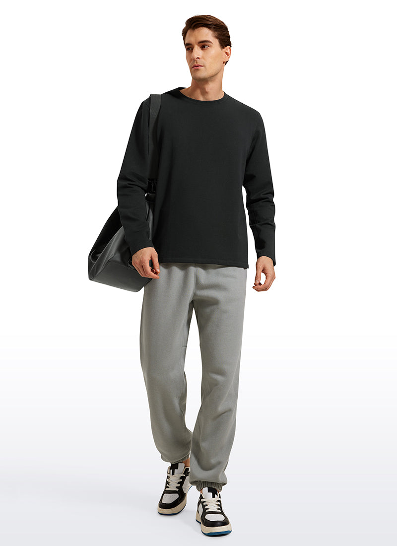 Men's black long sleeve crew neck sweatshirt