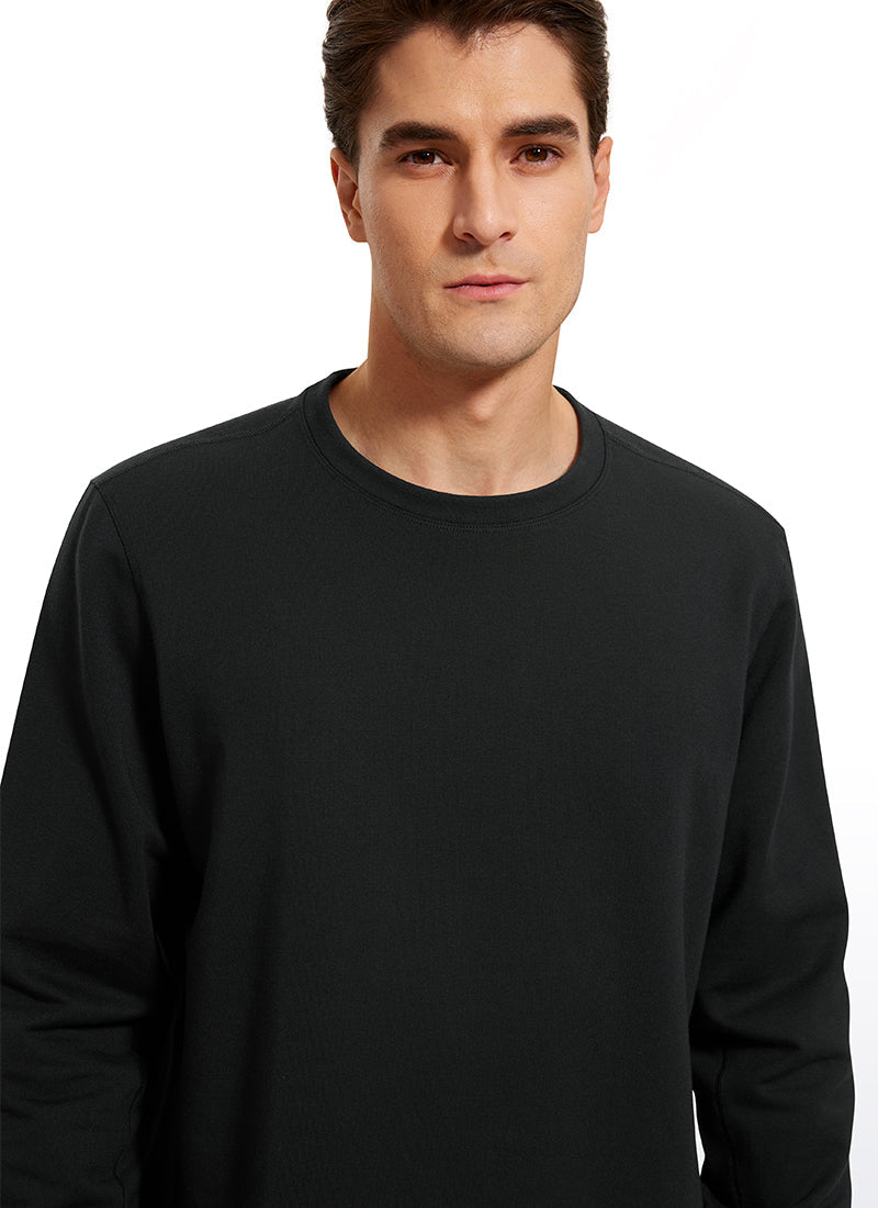 Men's black long sleeve crew neck sweatshirt