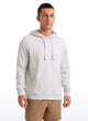Men's long-sleeve pullover hoodie with drawstring hood and front pouch pocket