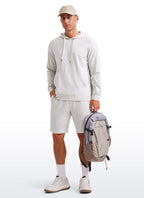 Men's long-sleeve pullover hoodie with drawstring hood and front pouch pocket