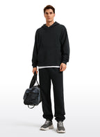 Men's black pullover hoodie with hood and front kangaroo pocket