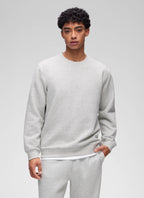 Men's plain fleece lined crew neck sweatshirt with ribbed trims