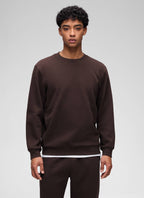 Men's plain fleece lined crew neck sweatshirt with ribbed trims