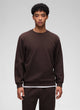 Men's plain fleece lined crew neck sweatshirt with ribbed trims