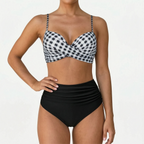 Naluwa  - Ladies High Waisted Floral Bikini Set Swimming At The Beach