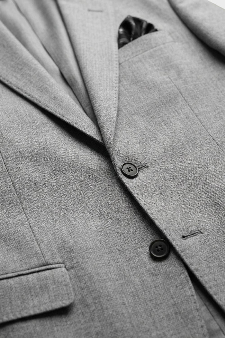 Men's slim-fit blazer with notch lapels and two-button front