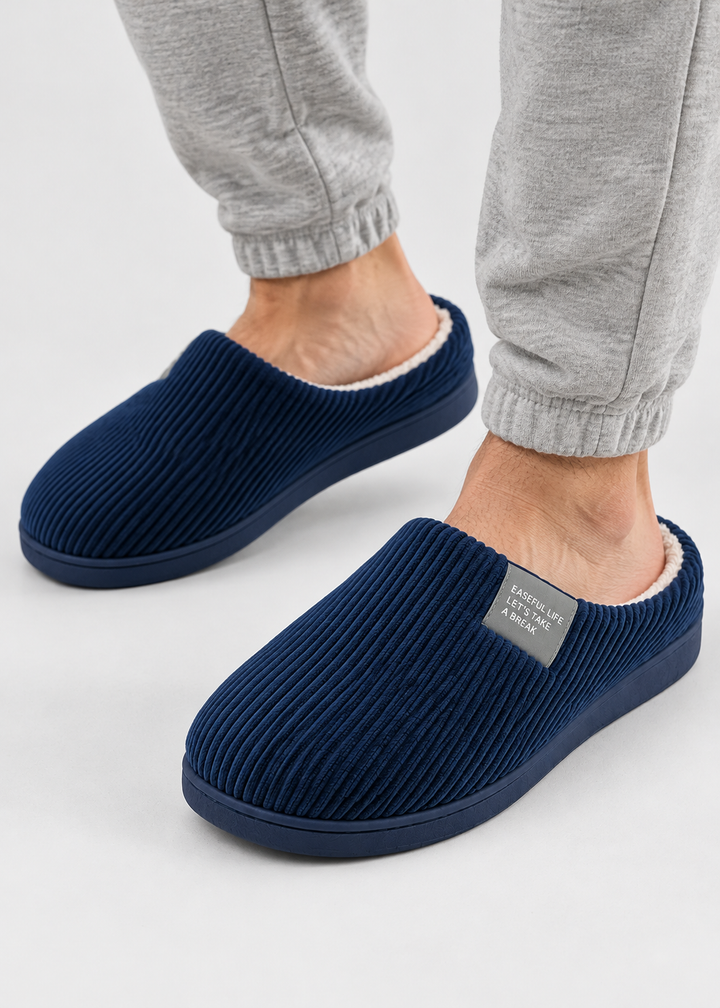 Men's Plush Lined Corduroy Slippers