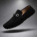 Men's slip-on loafers with metal bit, moc toe and lugged sole
