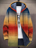 Unisex multicoloured abstract zip-up hoodie with hood and long sleeves