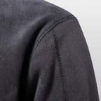 Men's quarter-zip fleece pullover with stand collar and long sleeves