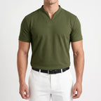 Notchio - Men's Casual Notch Neck Polo Shirt