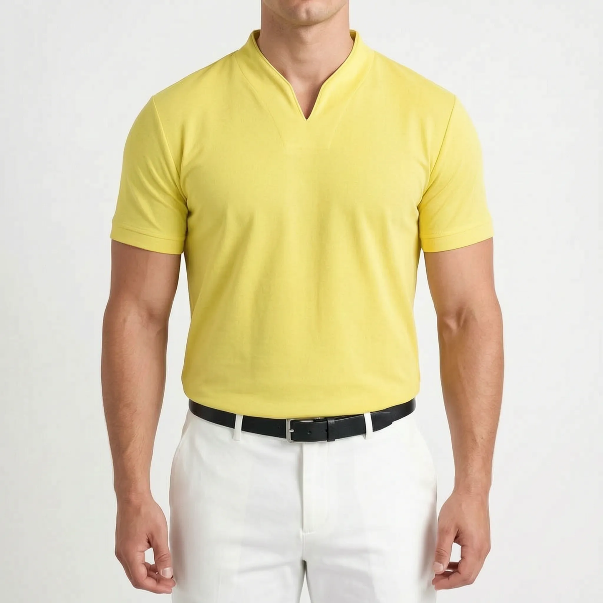 Notchio - Men's Casual Notch Neck Polo Shirt