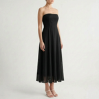 Novelia  - Elegant Sleeveless A-Line White Midi Dress Business Meetings