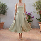 Novella  - Square Neck Party Wear Midi Dress Summer Garden Parties