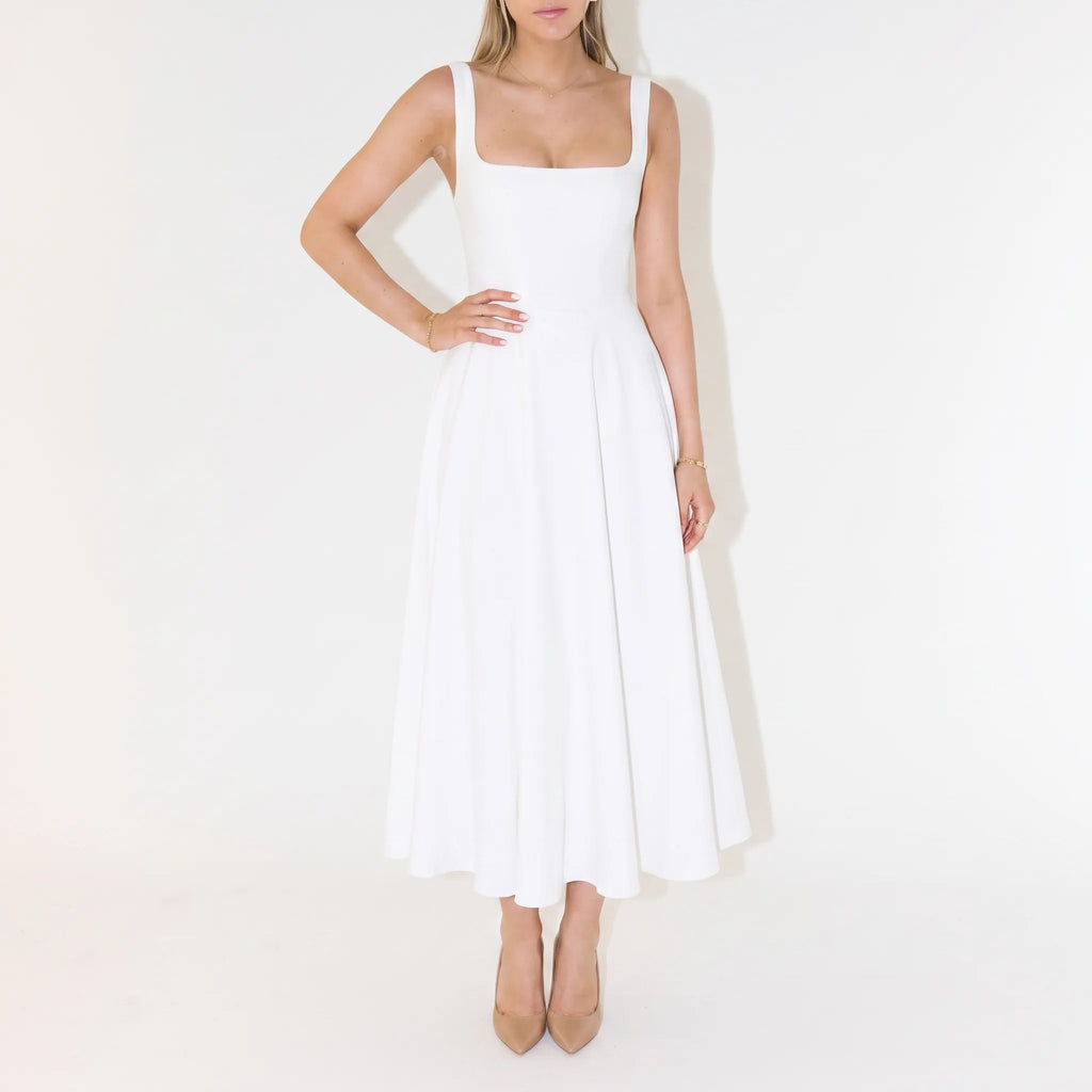 Novella  - Square Neck Party Wear Midi Dress Summer Garden Parties