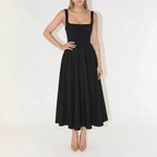 Novella  - Square Neck Party Wear Midi Dress Summer Garden Parties
