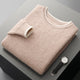 Folded ribbed crew neck sweater with contrasting trim