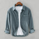 Men's long-sleeve corduroy shirt with chest pocket and button front