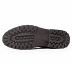 Men's lace-up ankle boots with contrasting panels and lug sole