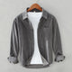 Men's long-sleeve corduroy shirt with chest pocket and button front