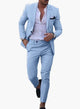 Men's slim fit suit set with notched-lapel blazer and tapered trousers
