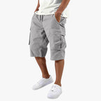 Men's relaxed knee-length cargo shorts with utility pockets