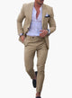Men's slim fit suit set with notched-lapel blazer and tapered trousers