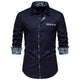 Men's shirt with paisley trim on collar and cuffs