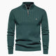 Men's ribbed quarter-zip jumper with high collar