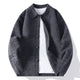 Men's waffle knit button-front cardigan with shirt collar