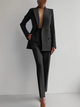 Women's Double-Breasted Blazer Trouser Suit Set