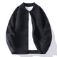 Men's waffle knit button-front cardigan with shirt collar