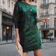Women's Off-Shoulder Sequin Mini Dress