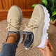 Fleece-lined lace-up sneakers with chunky tread soles