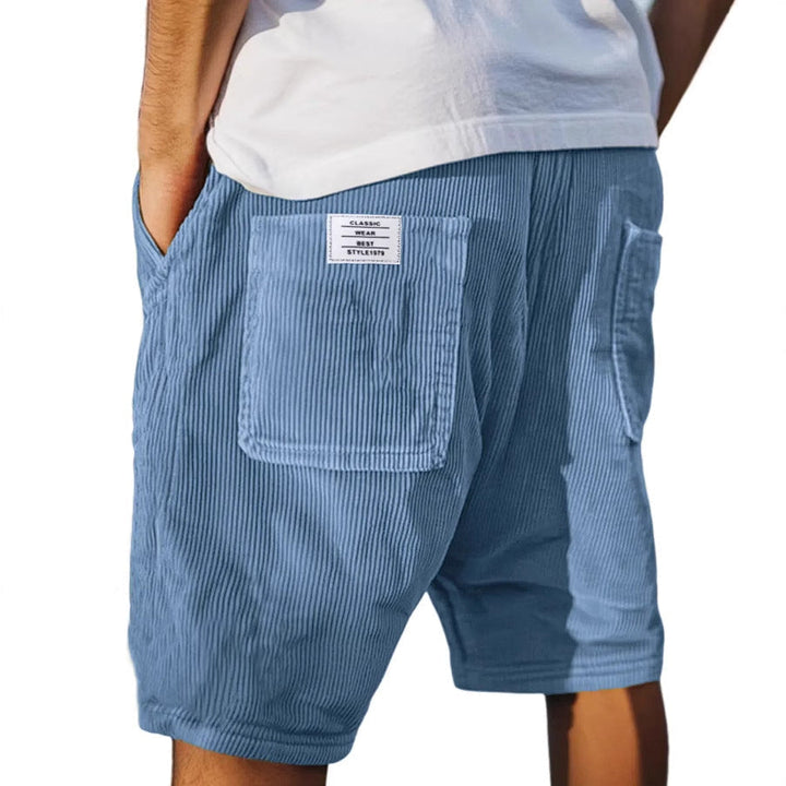 Men's ribbed corduroy shorts with utility pockets