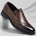 Men's polished slip-on loafer with square toe and low heel