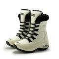 High top lace-up winter boots with faux fur collar
